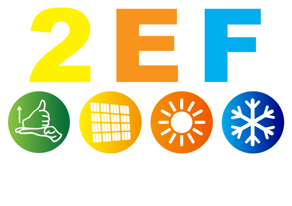 Logo 2EF - ELECTRICITE ENVIRONNEMENT FROID - Installateur RGE panneaux solaires LAVEYRON