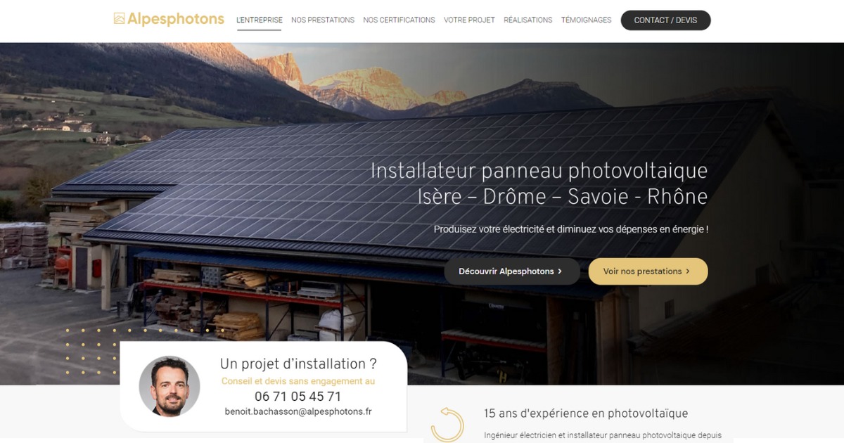 Logo ALPESPHOTONS - Installateur RGE panneaux solaires MEYLAN
