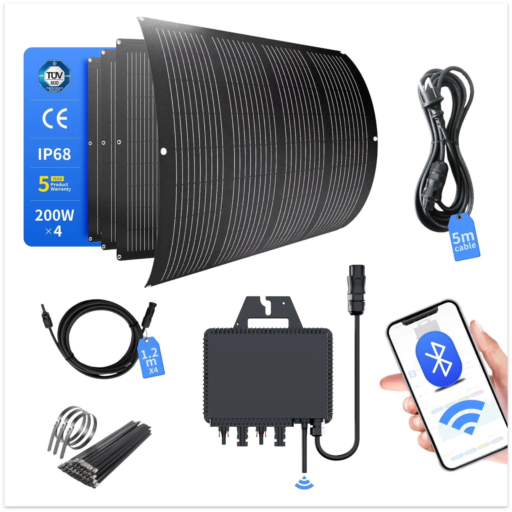 Micro-Onduleur 2000W pour 4 Panneaux WiFi